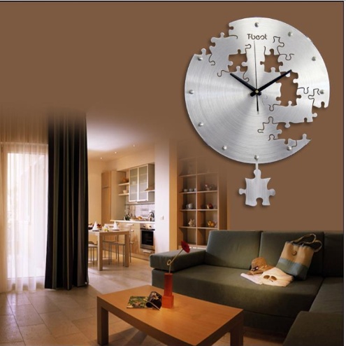 Hand-Forged Aluminum 16" Sculptural Wall Clock - Image 3