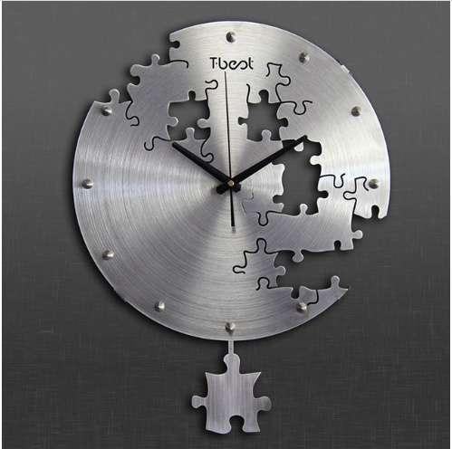 Hand-Forged Aluminum 16" Sculptural Wall Clock - Image 2