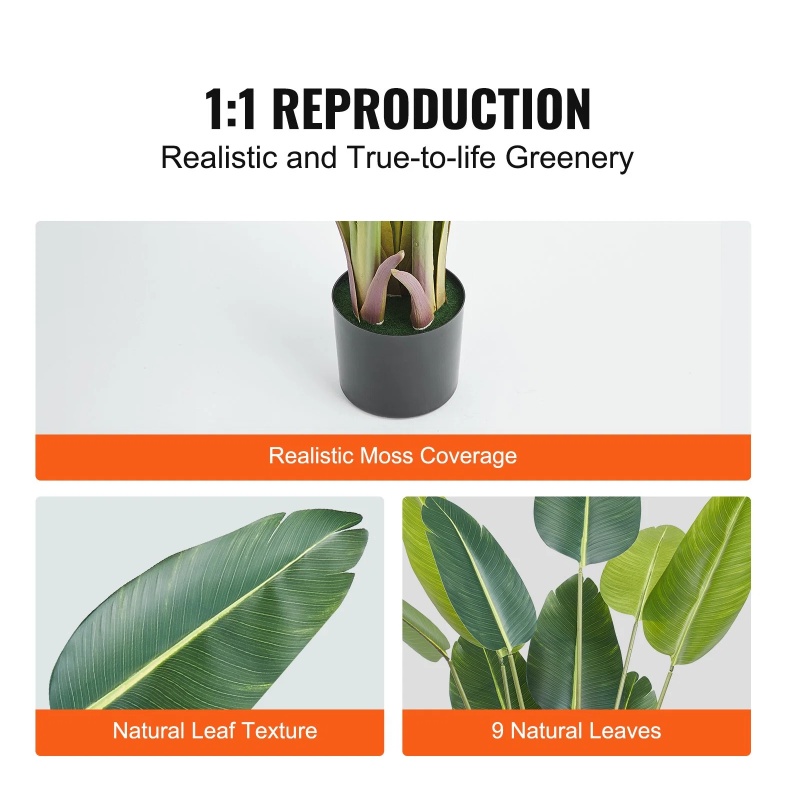 NOX 5 FT Artificial Birds of Paradise Tree – Lifelike PE Faux Plant - Image 4