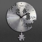 Hand-Forged Aluminum 16" Sculptural Wall Clock