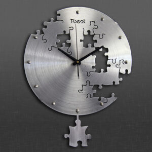 Hand-Forged Aluminum 16" Sculptural Wall Clock