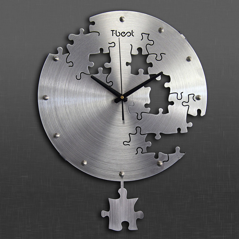 Hand-Forged Aluminum 16" Sculptural Wall Clock