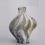 Artisanal Curve: Modern Glazed Ceramic Sculptural Vase