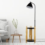 Luxury Industrial Shelf Floor Lamp – Gold & Black