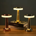 Mushroom Glow: Cordless Sculptural Metallic Task Lamp