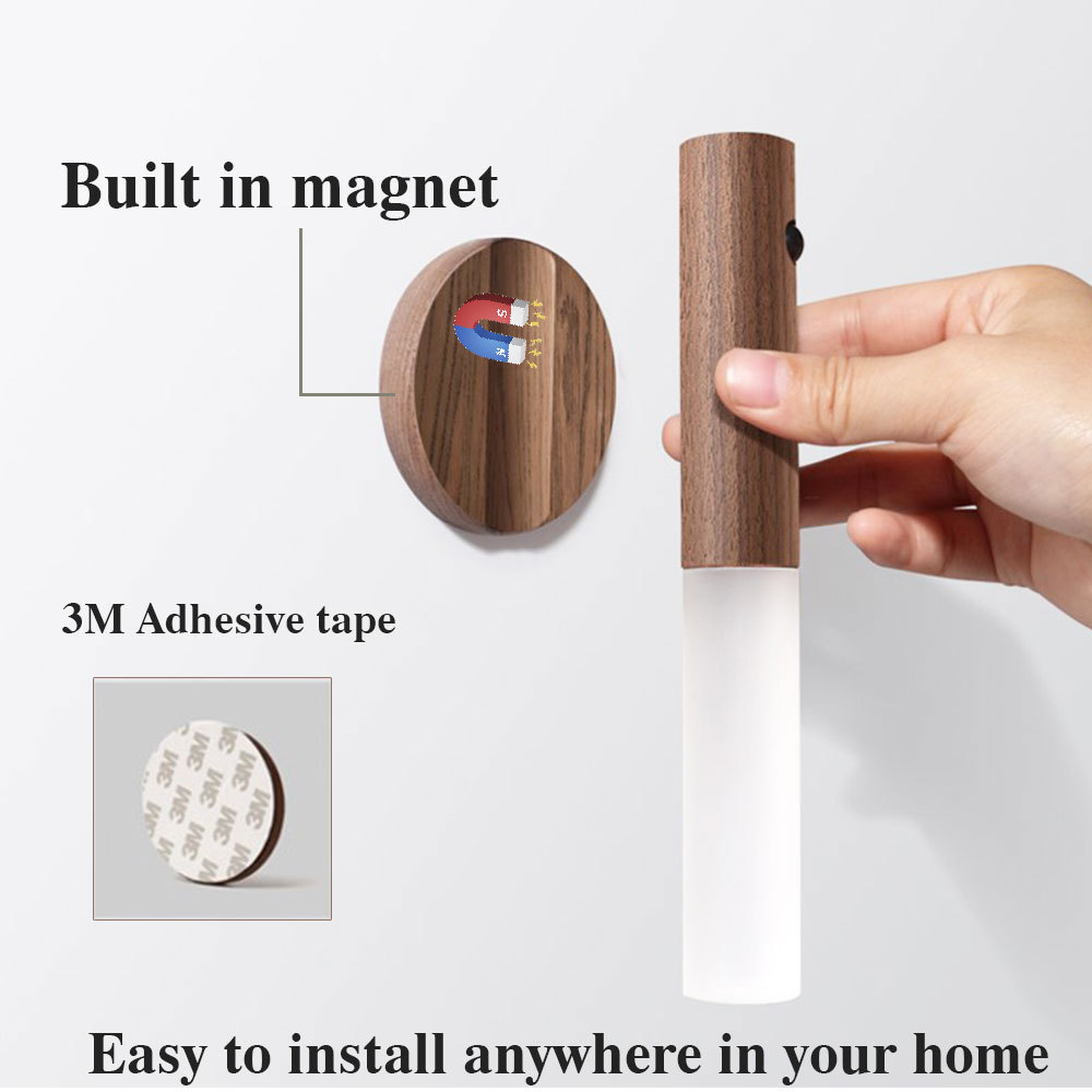 Sylva Ray: Motion-Sensing Timber & Acrylic Magnetic Wall Light - Image 4