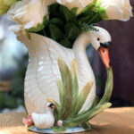 Aethelred Swan: Hand-Embossed Pastoral Ceramic Vase