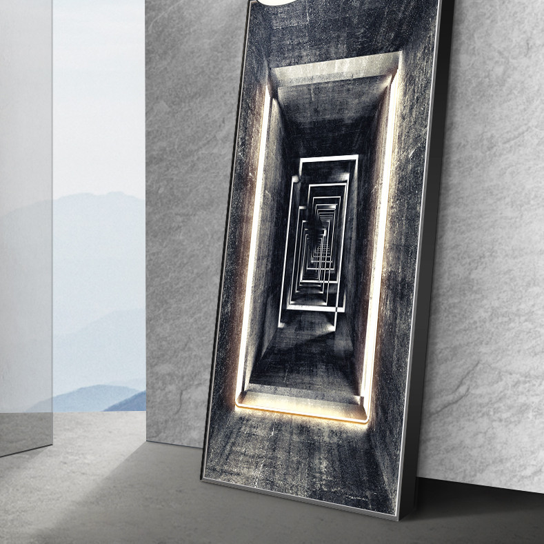 Luminary Vista: Industrial Geometric LED Crystal Art - Image 3