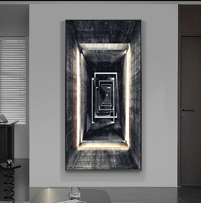 Luminary Vista: Industrial Geometric LED Crystal Art - Image 5