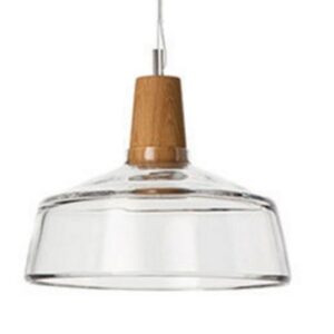 Modern Glass Pendant Light - Rustic Wood LED Hanging Lamp for Cafe Bar - Nox Decor Lighting